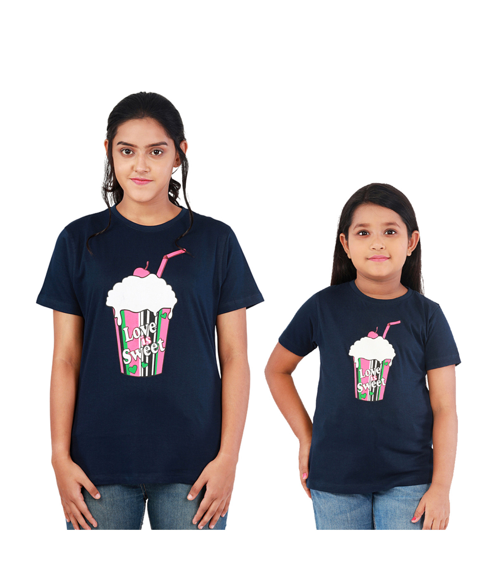 Mother and Daughter Combo of Cotton t-shirt